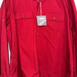 TMR Men's Classic Red Button Down Shirt